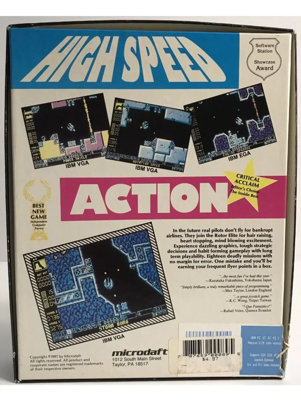 Vintage 1991 Rotor Shooter Game for PC by Microdaft 3.5